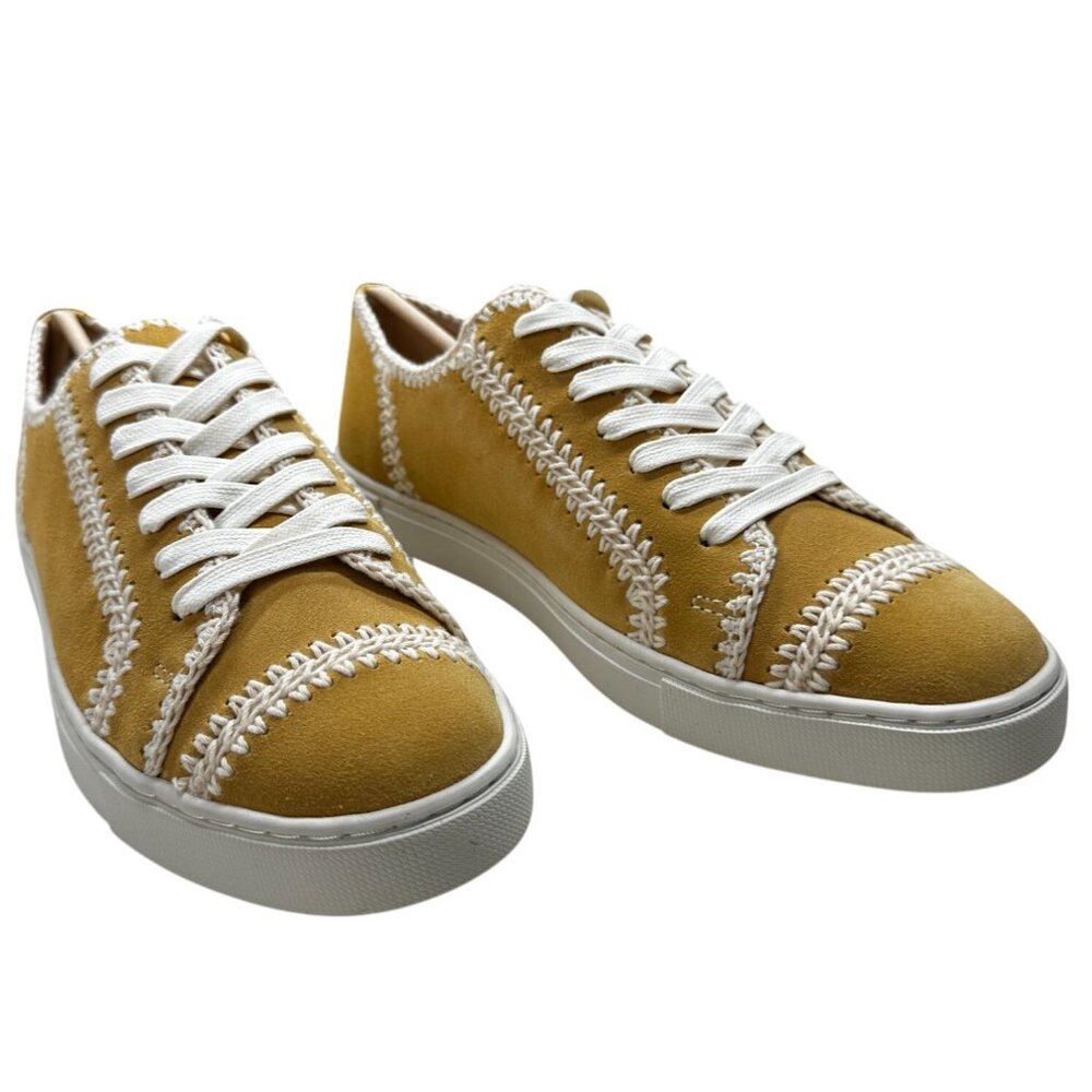FRYE Shoes Womens Size 10 Marigold Crochet Lace Up Leather Sneakers FR40847 - Picture 2 of 9